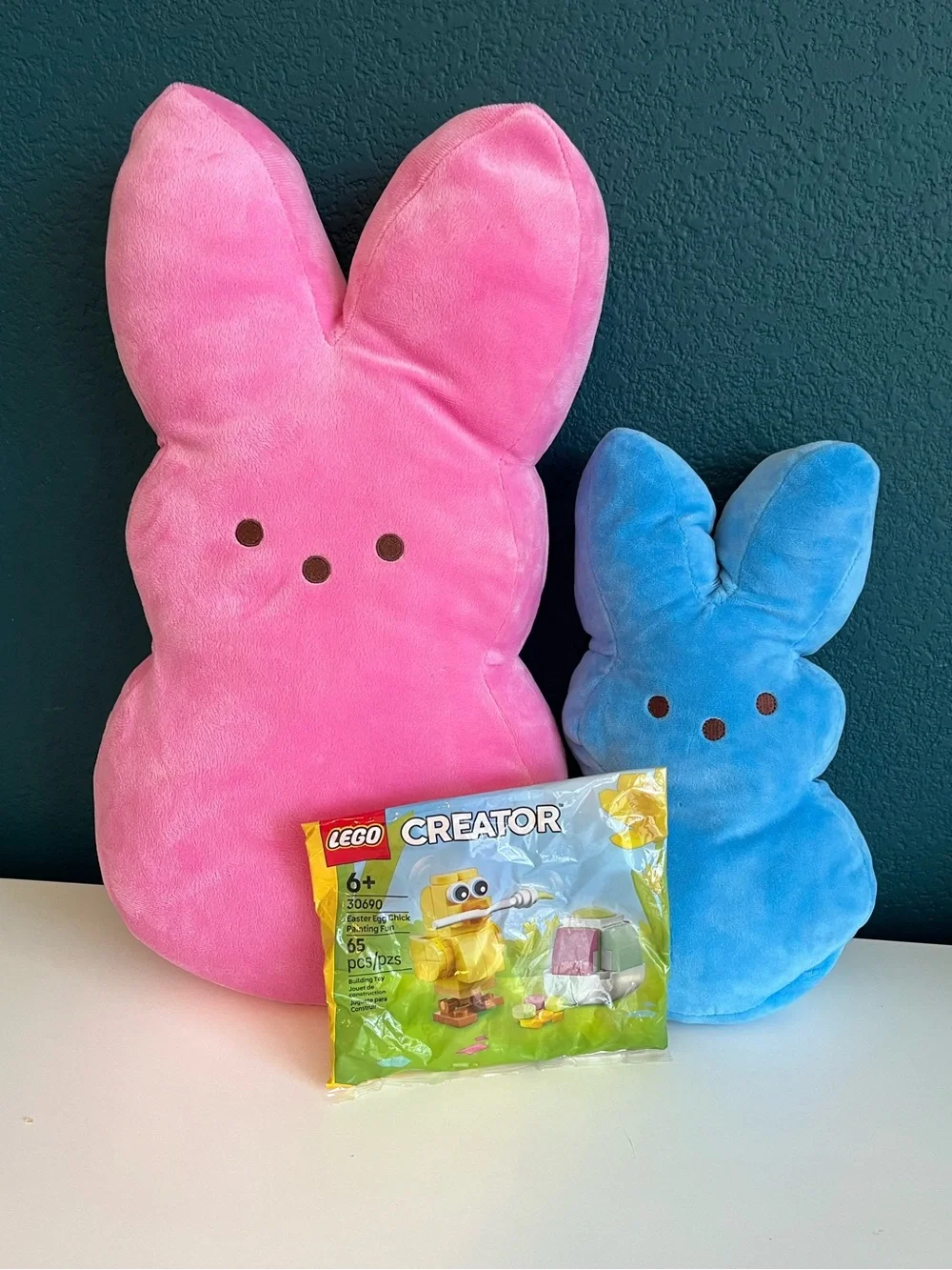 Peeps Pink Large 16” Just Born Easter Bunny Plush Toy Lego 30690